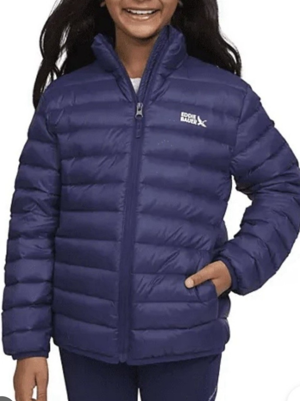 Eddie Bauer Kids Navy Cirruslite Puffer Down Jacket 650 Insulated